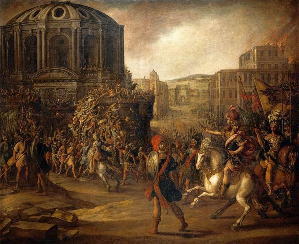 roman soldiers in battle